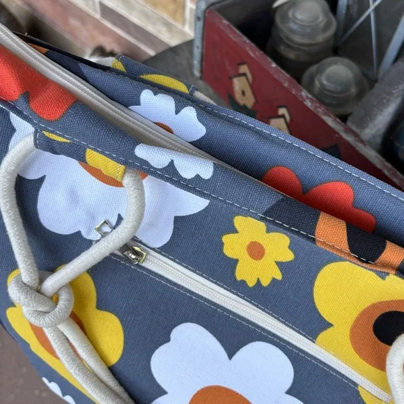 Farmhouse Style Floral Canvas Tote Bag - Multicolor‎ - Picture 6 of 7